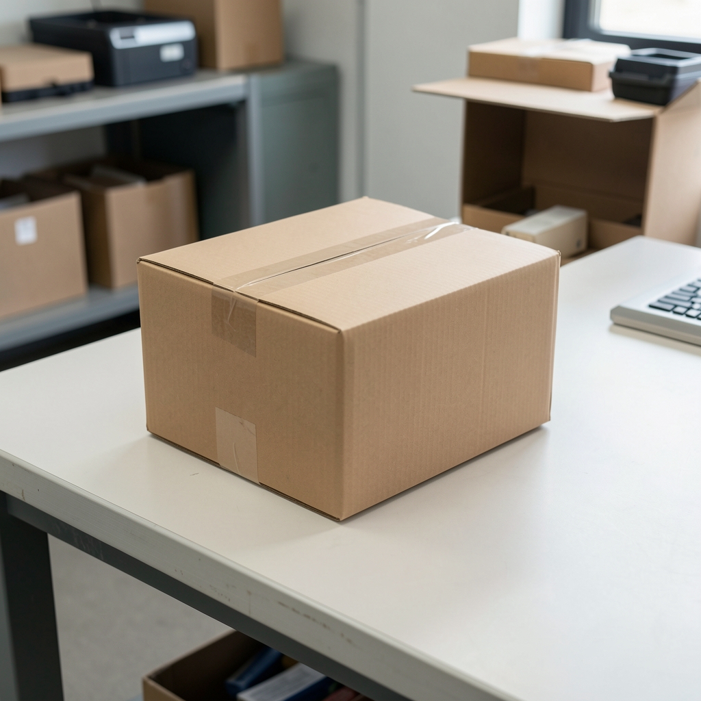 Discreet Remvola parcel prepared for UK courier delivery on a clean packing bench